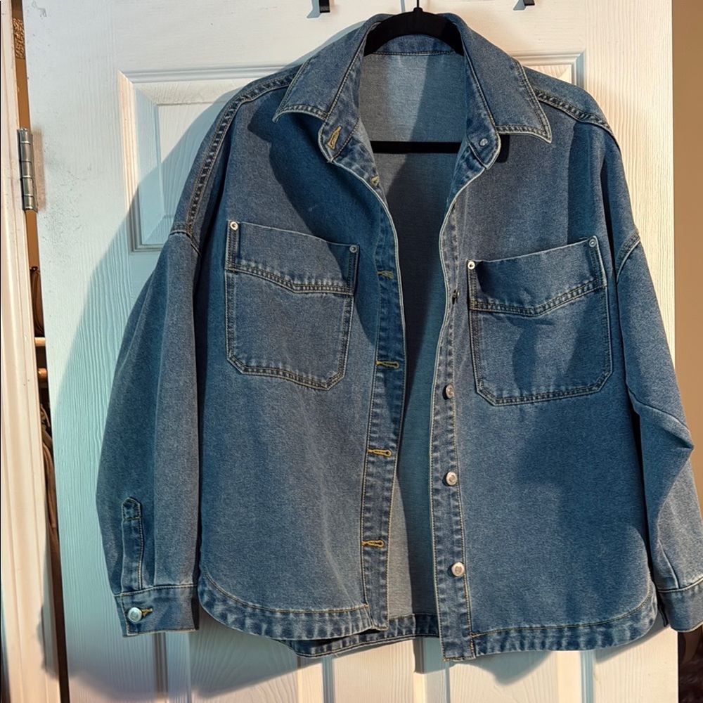 Denim shacket